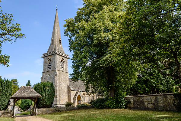 Church with a blue sky day