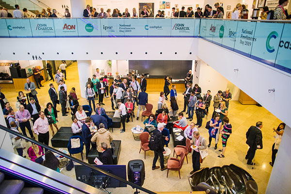 Busy crowds gathered at National Freelancers Day