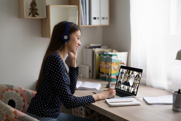Networking online on a video call
